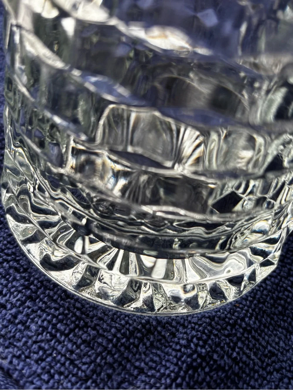 Highly Collectible Vintage Whitehall Cubist Clear Glass Flared Flower Vase -10”